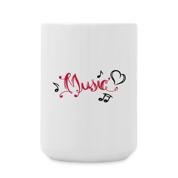 Écriture musicale Notes de musique Heart Music Festival - Grande tasse 440 ml - blanc - Devant