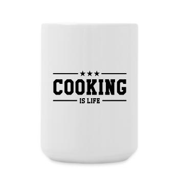 Cooking is life - Große Tasse 440 ml - Weiß - Vorne