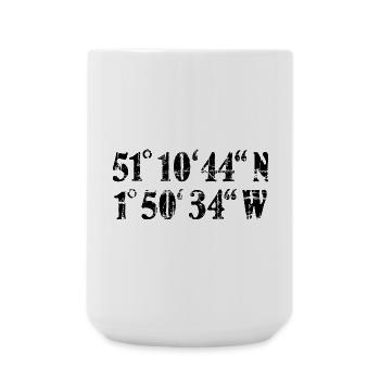 Stonehenge Coordinates Vintage Black (FR) - Grande tasse 440 ml - blanc - Devant