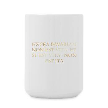 Extra Bavariam Bayern Spruch (Vintage/Goldgelb) - Große Tasse 440 ml - Weiß - Vorne