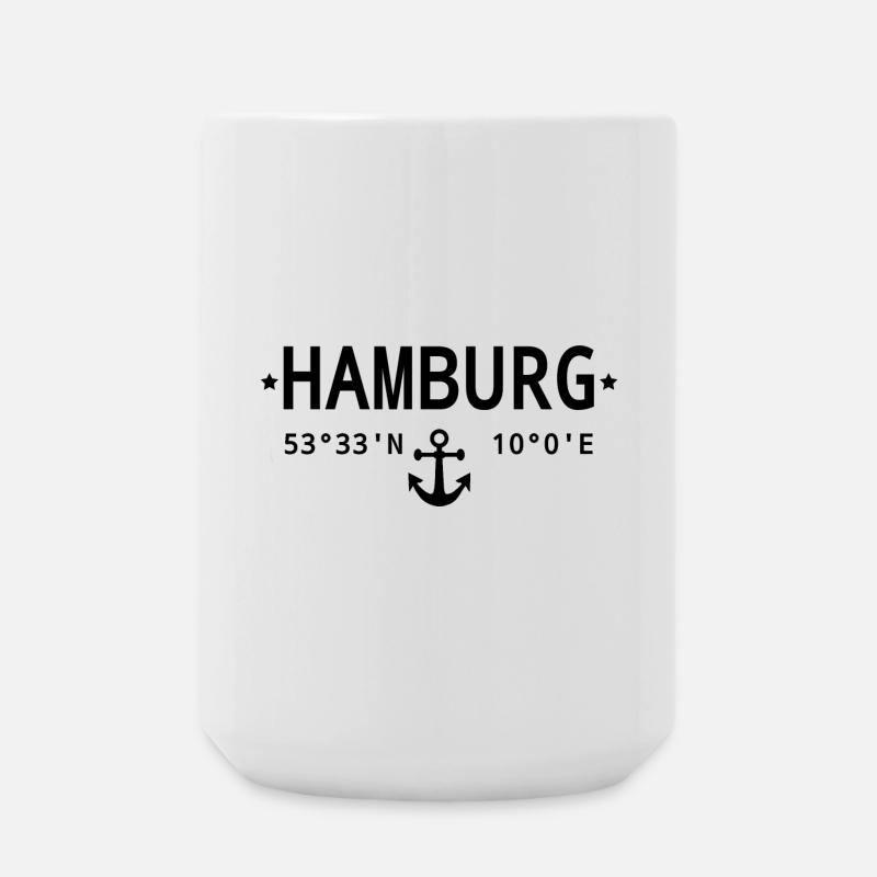 Hamburg coordinates - Large Mug 440 ml - white