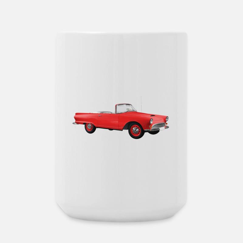 Vintage-rotes Cabriolet - Große Tasse 440 ml - Weiß