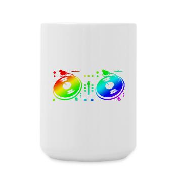 Turntable Disc Jockey - Large Mug 440 ml - white - Front