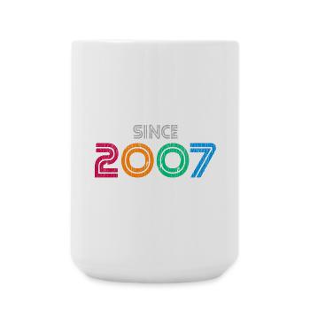 Since 2007 | Vintage Retro Colorful Year  - Large Mug 440 ml - white - Front