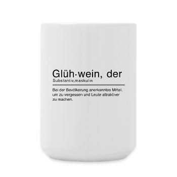 Glühwein Duden Spruch Lustig Schwarz - Große Tasse 440 ml - Weiß - Vorne