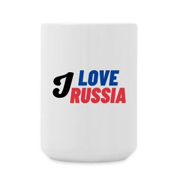 I Love Russia Farbblock - Große Tasse 440 ml - Weiß - Vorne