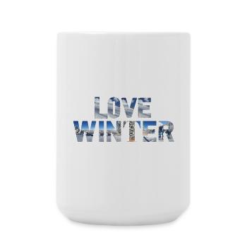 Love Winter - Skiing Winter Sports - Große Tasse 440 ml - Weiß - Vorne