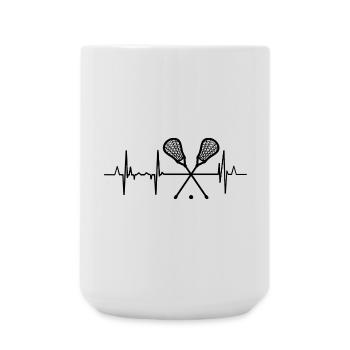 Lacrosse Herzlinie - Große Tasse 440 ml - Weiß - Vorne