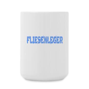 Fliesenleger Design - Große Tasse 440 ml - Weiß - Vorne