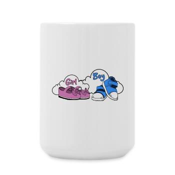 Girl Boy Shoe Pair Illustration - Large Mug 440 ml - white - Front