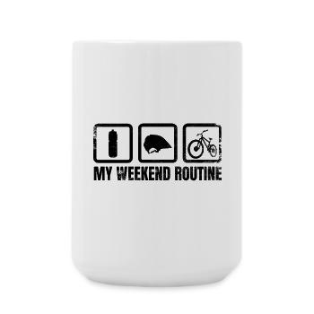 Mountain biker weekend - Large Mug 440 ml - white - Front