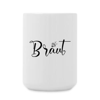 Team Braut-Herz-Diamant, personalisierbar - Große Tasse 440 ml - Weiß - Vorne