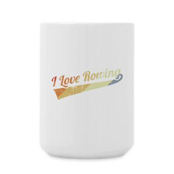 I like rowing - Large Mug 440 ml - white - Front