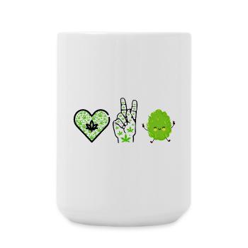 Amour, Paix, Bonheur - Grande tasse 440 ml - blanc - Devant