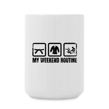Judoka Weekend Routine - Large Mug 440 ml - white - Front