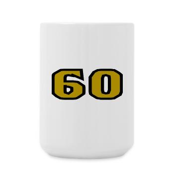 60. 60 YEARS. 60th ANNIVERSARY. 60TH BIRTHDAY. - Large Mug 440 ml - white - Front