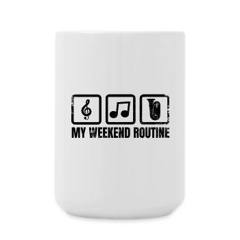 My Weekend Routine - Large Mug 440 ml - white - Front