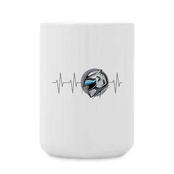 Symbole de battement de cœur de course de moto Motorsport Pulse - Grande tasse 440 ml - blanc - Devant