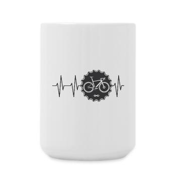 logo de vélo pulse avec pignon Icône de tour de vélo d’équipe - Grande tasse 440 ml - blanc - Devant