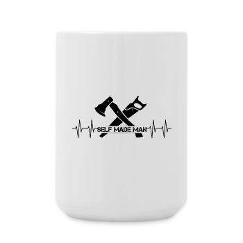 Selfmade Man Symbol Logo Heartbeat Artisan - Large Mug 440 ml - white - Front