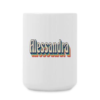 Alessandra t-shirt retro vintage t-shirt gift - Large Mug 440 ml - white - Front