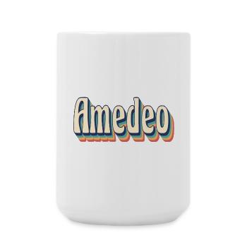 Idée cadeau t-shirt t-shirt vintage rétro Amedeo - Grande tasse 440 ml - blanc - Devant