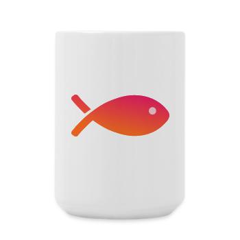 POISSON. POISSON D'AVRIL - Grande tasse 440 ml - blanc - Devant