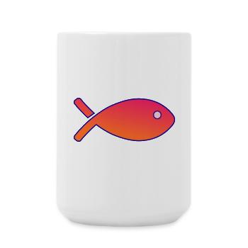 POISSON. SARDINE. POISSON. POISSON D'AVRIL. MER - Grande tasse 440 ml - blanc - Devant