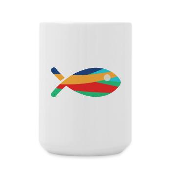POISSON. - Grande tasse 440 ml - blanc - Devant
