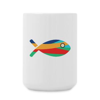 POISSON. SARDINE. POISSON D'AVRIL. MER. OCÉAN. NAT - Grande tasse 440 ml - blanc - Devant