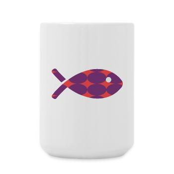 POISSON. MEMOIRE. SARDINE. POISSON D'AVRIL - Grande tasse 440 ml - blanc - Devant