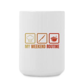 Weekend Cooking - Large Mug 440 ml - white - Front