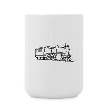 Locomotive Drawing - Large Mug 440 ml - white - Front
