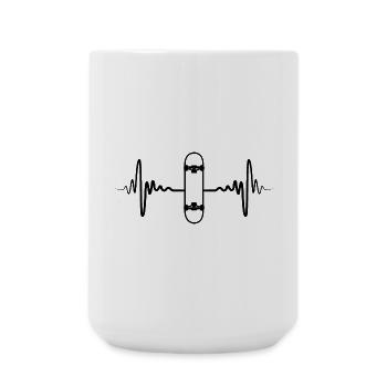 Skateboard Pulse Rate - Large Mug 440 ml - white - Front