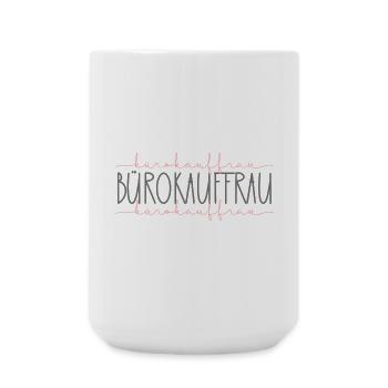 Bürokauffrau Geschenk Büro Schnörkel - Große Tasse 440 ml - Weiß - Vorne