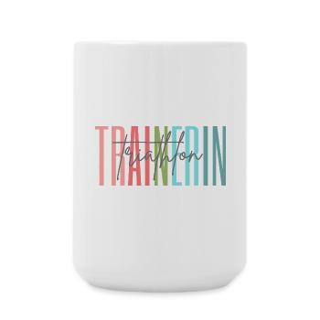 Trainerin Triathlon Triathlontrainerin Geschenk - Große Tasse 440 ml - Weiß - Vorne