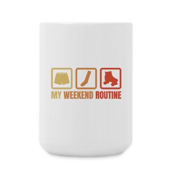 Week-end avec patins à roulettes - Grande tasse 440 ml - blanc - Devant