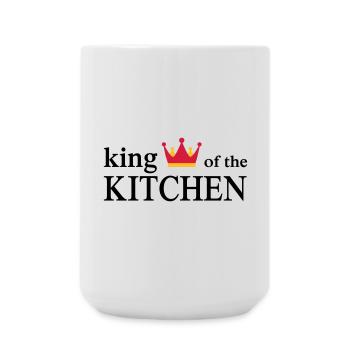Funny cooking apron for men - Large Mug 440 ml - white - Front