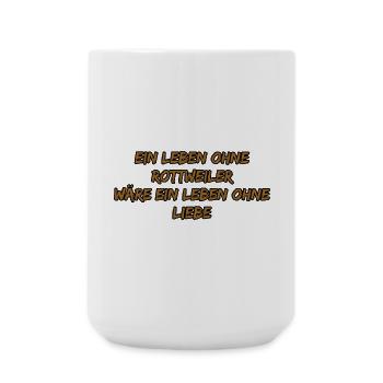 RottweilerLiebe: Leben mit Hund - Große Tasse 440 ml - Weiß - Vorne