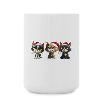 Grim Christmas Cats Trio Presents - Large Mug 440 ml - white - Front