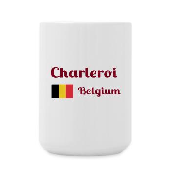 Charleroi Belgium- Stylish prints - Large Mug 440 ml - white - Front