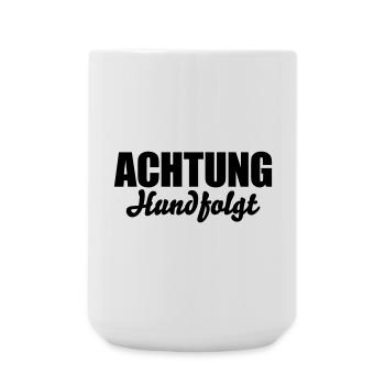 Achtung Hund folgt - Große Tasse 440 ml - Weiß - Vorne