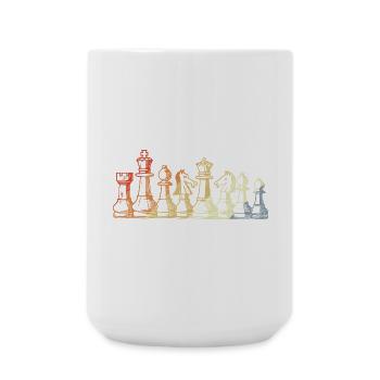 Vintage Chess Pieces Sketch - Large Mug 440 ml - white - Front