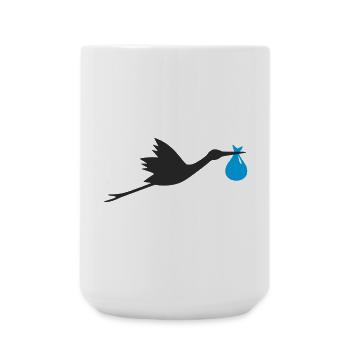 Klapperstorch Baby Junge - Große Tasse 440 ml - Weiß - Vorne