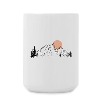 Sonnenbeschienene Bergsilhouette - Große Tasse 440 ml - Weiß - Vorne