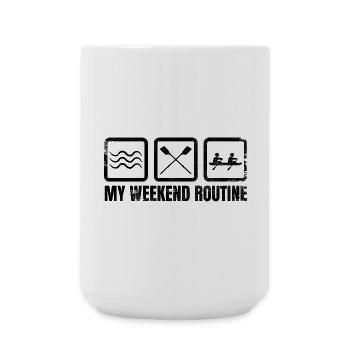 Meine Wochenendroutine - Große Tasse 440 ml - Weiß - Vorne