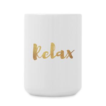 Yoga Relax Gold Handwriting Meditation Exclusive om - Large Mug 440 ml - white - Front