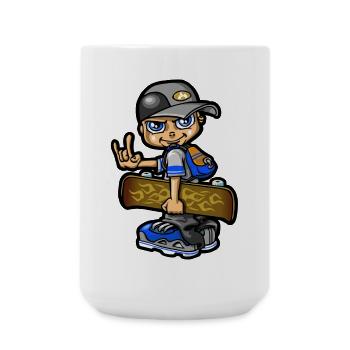 bboy und Skate- - Große Tasse 440 ml - Weiß - Vorne