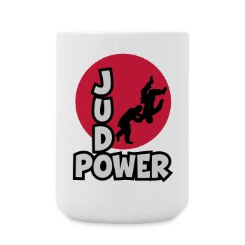 JudoPower Logo - Große Tasse 440 ml - Weiß - Vorne