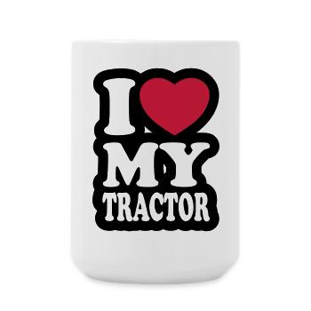I love my tractor - Large Mug 440 ml - white - Front